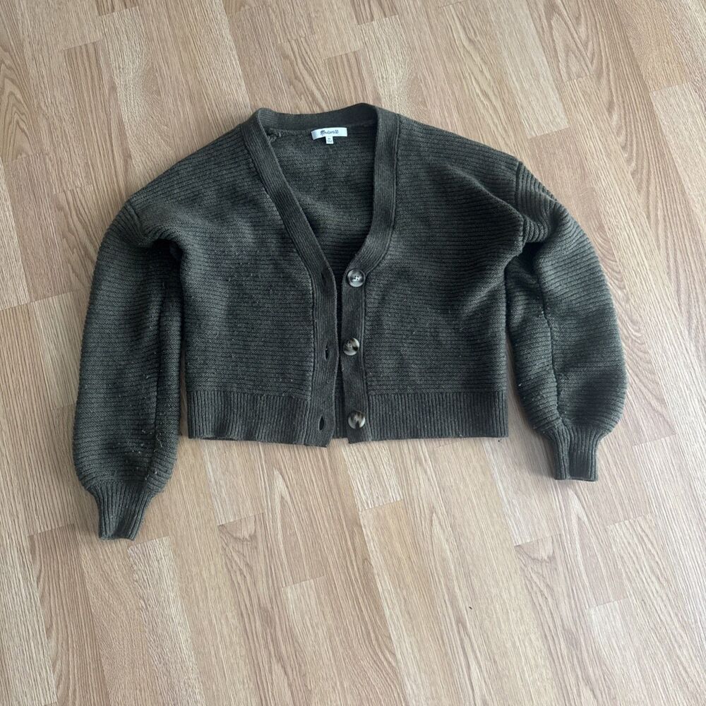 Madewell Cardigan Green XS Merino Wool Blend